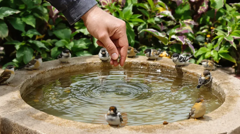 Il glisse une pièce de 5 centimes dans son jardin et les mésanges arrivent par dizaines
