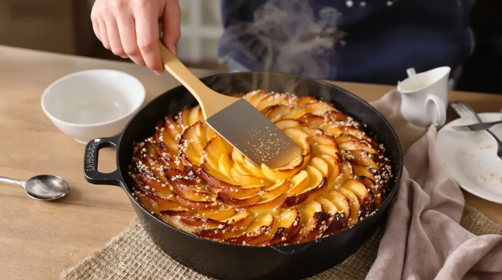 Je prépare ce gâteau aux pommes à la poêle : ultra simple, rapide, sans four et tellement réconfortant